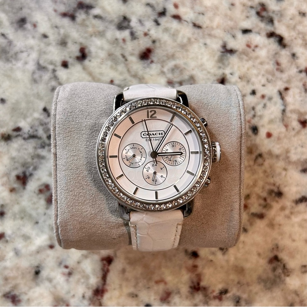 Coach Silver Watch with Swarovski Crystals